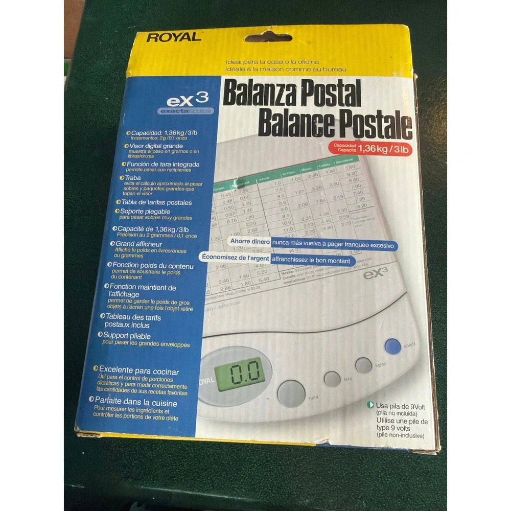 Royal EX3 ExactaScales Digital Postal Scale 3lb Capacity White New in Box